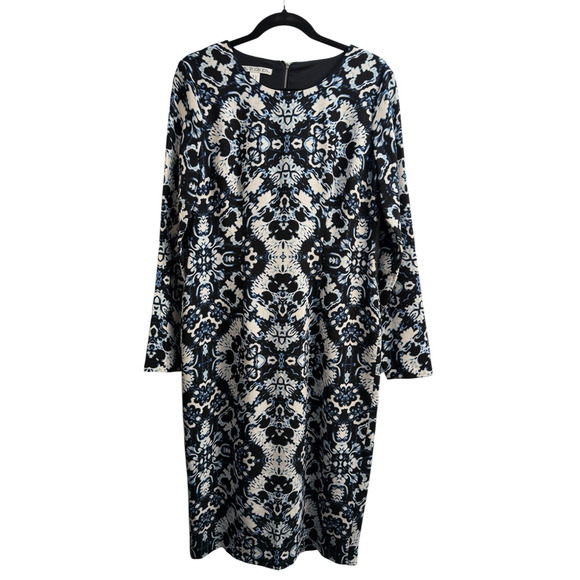 Maggy London Dresses & Skirts - Maggy London Women's Size 12 Blue White Black Long Sleeve Sheath Midi Dress NWT